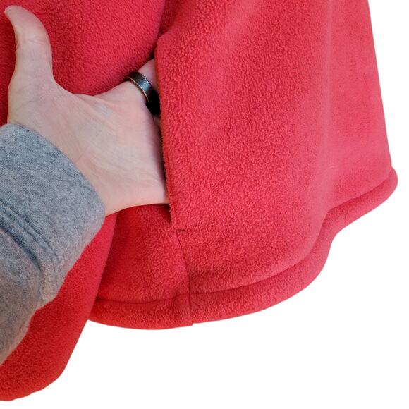 Vintage L. L. Bean Coral Pink 1/4 Snap Pullover Fleece Jacket Pockets Sz Medium - Picture 11 of 12